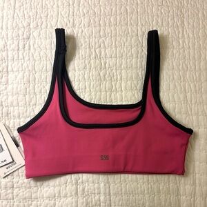 NWT Splits59 Cait Recycled Techflex Bra - Lychee/Black XS